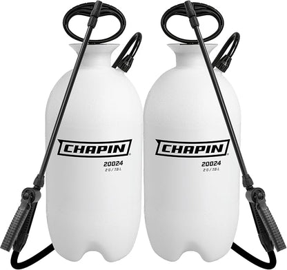 Chapin 2-Gallon Pump Sprayer, Reliable Spray for Daily Use, 2pk | Lightweight tank; for home and garden use, for weed control, plant feeding and cleaning with adjustable nozzle and long hose