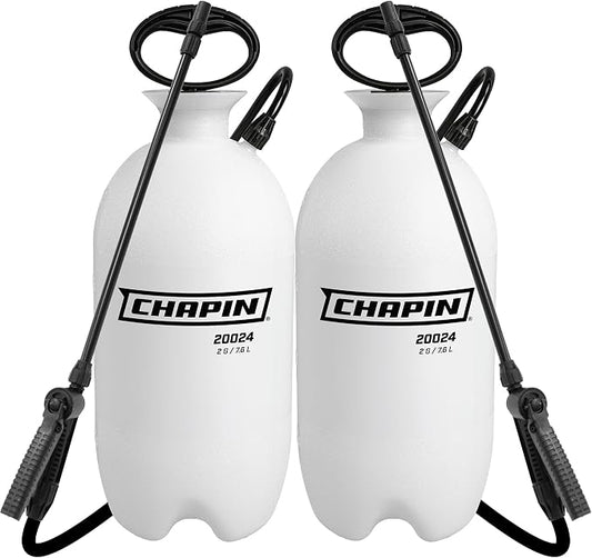 Chapin 2-Gallon Pump Sprayer, Reliable Spray for Daily Use, 2pk | Lightweight tank; for home and garden use, for weed control, plant feeding and cleaning with adjustable nozzle and long hose