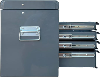 Workington Portable Metal Tool Chest with 6 Drawers, 24" 6-Drawer Tool Chest Cabinet with Ball Bearing Drawer Slides, Steel Tool Storage Box Organizer 4005 Gray