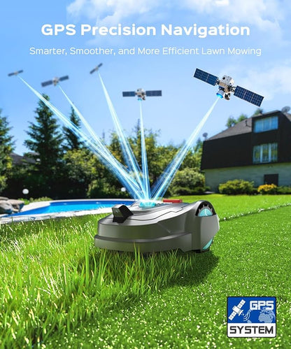 YARDCARE 2026 New M800Plus Robot Lawn Mower, GPS & 3D Vision, with 32.8 ft Magnetic Stripe, Obstacle Avoidance, Auto-Charging, APP Control, Bow-Shaped Mowing for Lawns up to 8611 sq.ft (Deep Gray)