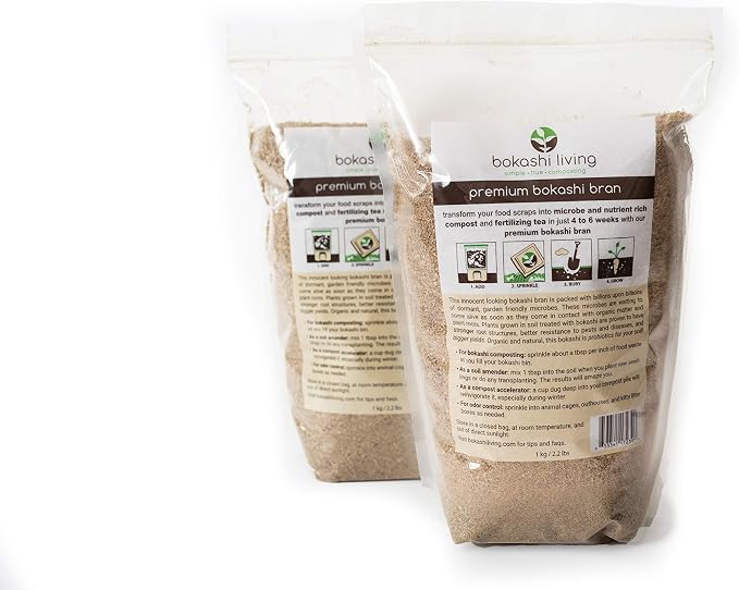 Premium Bokashi Composting Starter Kit (Includes 2 Bokashi Bins, 4.4 lbs of Bokashi Bran and Full Instructions