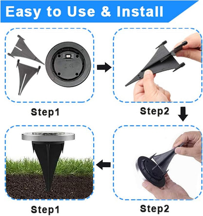 4.6 Inch Diameter Solar Ground Lights, Waterproof Solar Garden Lights, Outdoor Garden Waterproof Bright in-Ground Light, Landscape Lighting for Pathway,Yard,Lawn,Patio,Walkway (16 Pack White Light)