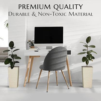 Mueller Janska M-Resin Heavy Duty Tall Planter, Indoor/Outdoor Grande Plant, Tree, Flower Pot, 2-Piece Set, 27.5”, Modern Design, Built-in Drainage, Beige