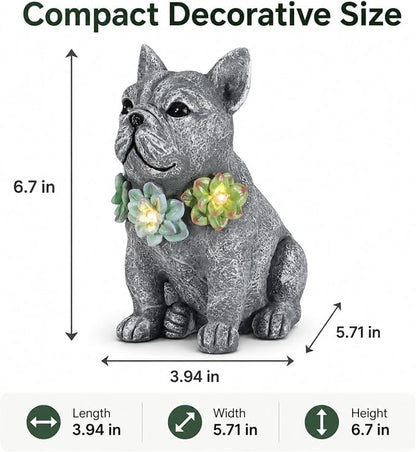 Solar Garden Statues Dog with Succulent and LED Lights Birthday Gifts for Women Mom Grandma Solar Outdoor Dog Decor for Outside,Outdoor Solar Lights for Yard, Garden and Patio, Unique Gift for Women