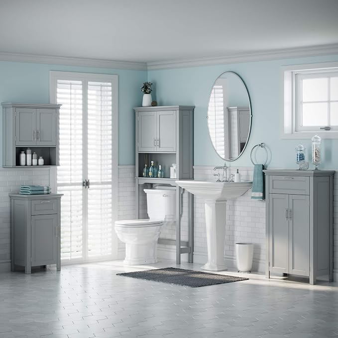 RiverRidge Somerset Two-Door Floor Cabinet, Gray