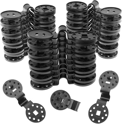 50Pcs Shade Cloth Clips, Plastic Shade & Bird Net Fastening Clamps | Black round heavy duty lock grip clips for shade cloth, bird netting, windproof awning & garden outdoor installation