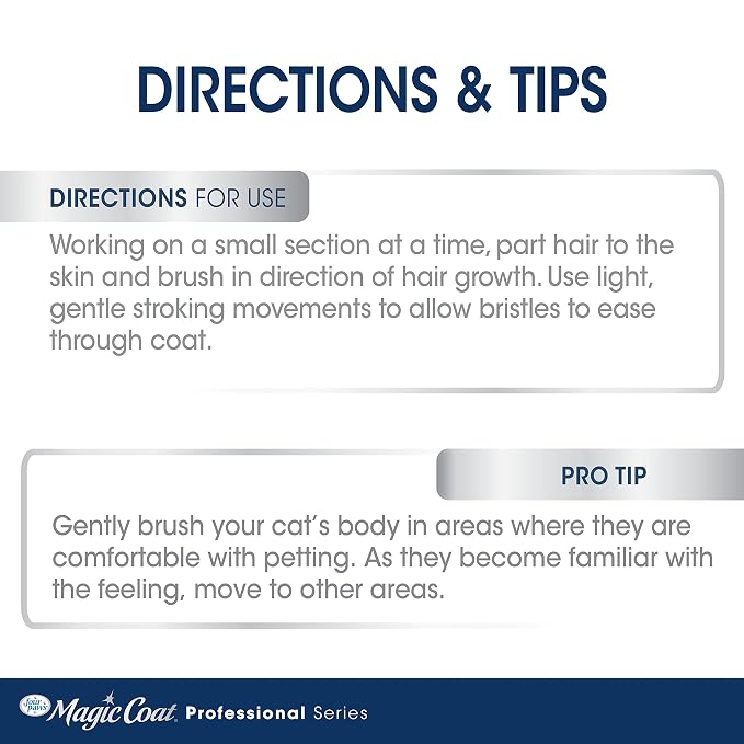 Four Paws Magic Coat Professional Series Grooming Essentials - Trimmers, Nail Clippers, and Brushes for Pets | Cat de-shedding brush, removes loose hair, smoothes coat, designed with a curved head, ergonomic handle
