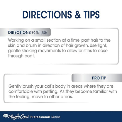 Four Paws Magic Coat Professional Series Grooming Essentials - Trimmers, Nail Clippers, and Brushes for Pets | Cat de-shedding brush, removes loose hair, smoothes coat, designed with a curved head, ergonomic handle