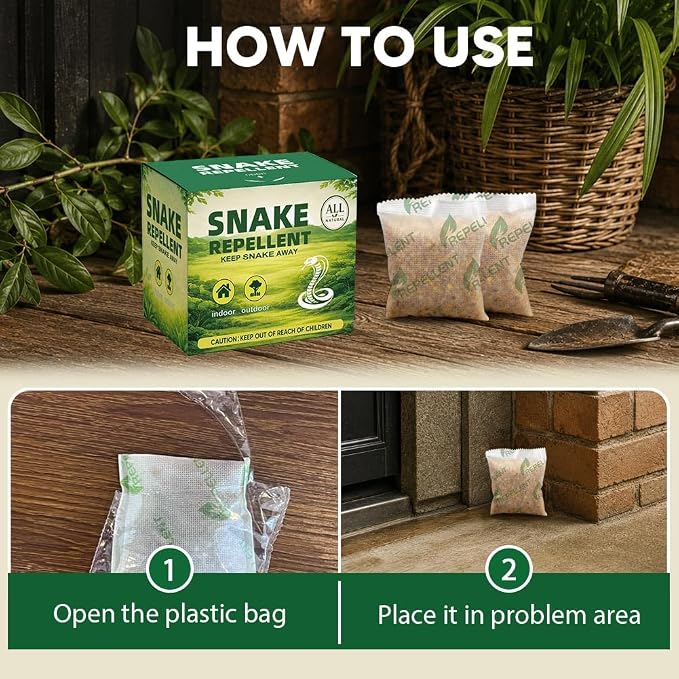 Snake Repellent for Yard, Snake Deterrent Outdoor, 12-Pack Snake Away Repellent for Garden/Lawn, Backyard Snake Repellent, Covers 120 Sq Ft, Lasts Up to 60 Days