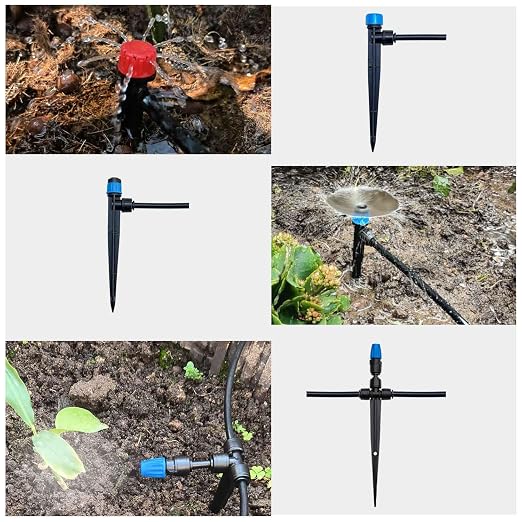 Drip Irrigation Kit for Garden,Main ID 1/2inch 16.5Ft and 1/4inch 96Ft Water Hose, Watering System Sufficient Water Pressure, Irrigation Dripper Waterflow Evenly Easy DIY