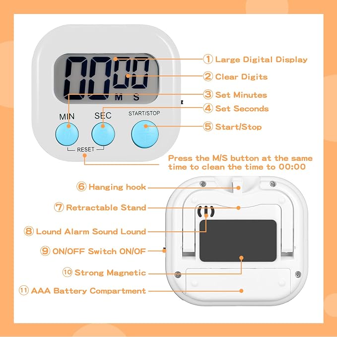 Flutesan 16 Pack Digital Classroom Timers with Lanyards - Color-Coded Countdown Timers for Teachers, Students, Kitchen Use, Back to School, Loud Alarm, Easy Operation(White, Blue, Pink, Green)