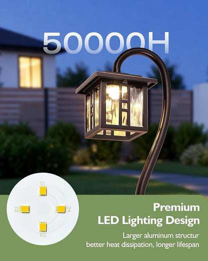 LITFIT Low Voltage Landscape Lighting,12V 3W 185LM 3000K ORB Electric Pathway Lights, Waterproof Wired Garden Light with Connectors for Walkway Yard, Die-Cast Aluminum, 50000H Integrated LED, 12Pack