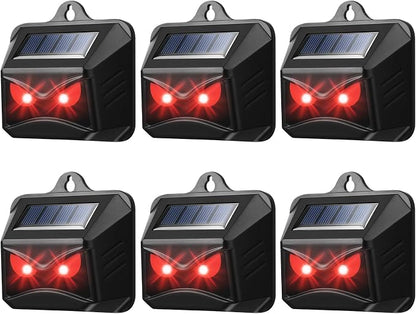 Solar Control Light Nocturnal Animal Repeller Outdoor Deterrent Devices Light Sensor Animal Repellent for Skunk Deer Coyote Fox Raccoon Cat Garden Yard Farm Chicken Coop (6, Black)