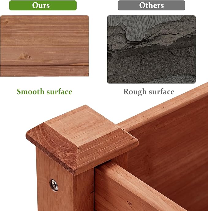 Raised Garden Bed with Legs, 48x24x30 in Planter Boxes Outdoor, Elevated Wooden Planter Box Standing Growing Bed for Gardening, Backyard, Patio and Balcony (Coffee, 48x24x30)