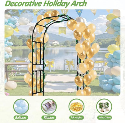 Thickened Metal Garden Arch-59(L)*94.5"(H),Garden Trellis for Climbing Plants Outdoor, Heavy Duty Rust-Proof Iron Arbor Archway for Backyard, Patio, Lawn and Wedding Decorations(20MM Pipe)