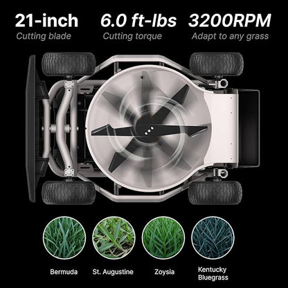 Mowrator S1 4WD 12Ah Remote Control Lawn Mower, All-Season Yard Care, 75% (37°) Slope Climbing, 21" Cutting Width, 1.5–4.3" Adjustable Cutting Height, Up to 0.75 Acres