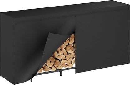MAHANCRIS 4FT Firewood Rack Outdoor with Cover, Firewood Storage Log Rack | Heavy Duty Wood Storage Holder, 600D Waterproof Oxford Cover and Zipper, Wood Rack for Fireplace, Indoor Firewood Storage