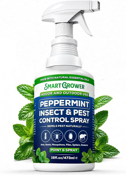 Peppermint Oil Spray for Insects, Pests, Rodents, Mice, Bugs, Spiders, Ants & Wasps - All Natural Pest Control Repellent for Home, Indoor, Outdoor, Garden, Maximum Strength, Ready-to-Use, 16 FL OZ