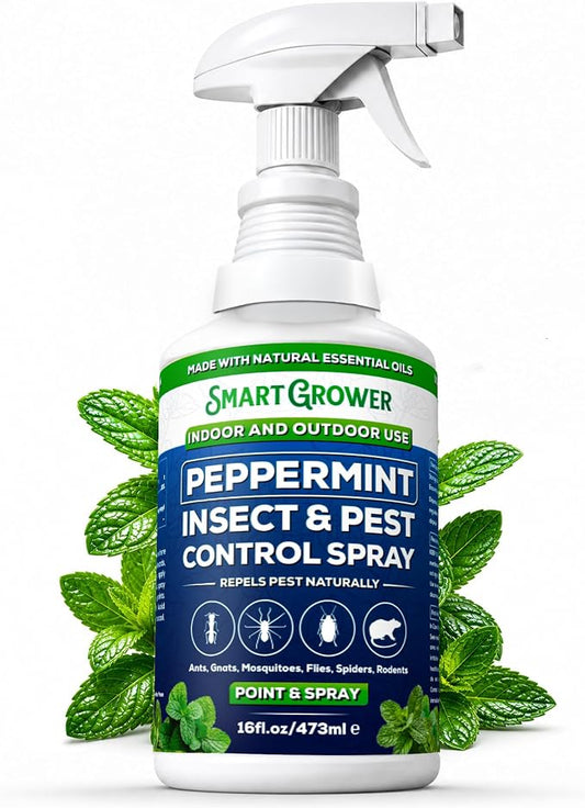 Peppermint Oil Spray for Insects, Pests, Rodents, Mice, Bugs, Spiders, Ants & Wasps - All Natural Pest Control Repellent for Home, Indoor, Outdoor, Garden, Maximum Strength, Ready-to-Use, 16 FL OZ