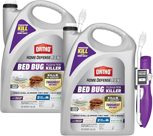 Ortho Home Defense Max Bed Bug, Flea & Tick Killer, 1 gal. (2-Pack) | Also Kills Bed Bug Eggs, Ready-to-Use, Indoor Pest Control Spray