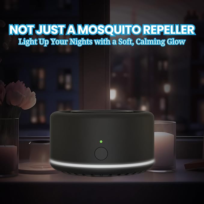 Virine Mosquito Repeller with Adapter, Portable Mosquito Repellent Device with 2 Refills, Fan-Powered Diffusion, USB-C Rechargeable for Patio, Camping, Backyard and Outdoor Use