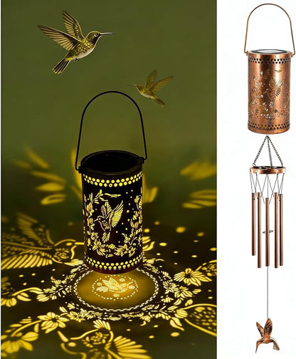 Solar Wind Chimes for Outside, 36" Hummingbird Hanging Solar Lantern for Mom, Christmas Windchimes Outdoors Gifts,Garden Decor led Lights Wind Chime for Patio Yard, for Women Grandma