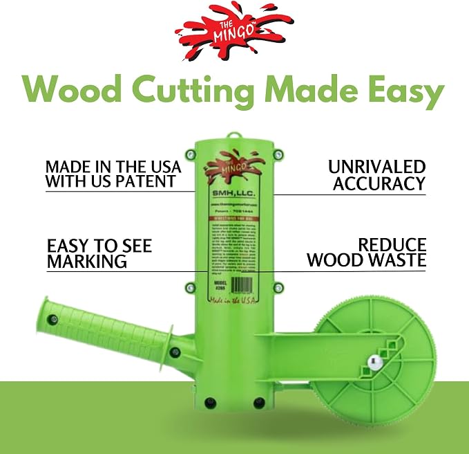 THE MINGO Ultimate Firewood Measuring Tool - Chainsaw Fire wood Marking Tool With Marking 14" Wheel - Log Paint Marker -Measuring Accessory For Chainsaw - Logging Accessory