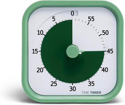 TIME TIMER Home MOD – 60-Minute Visual Timer, Home Edition, Silent Operation, for Homeschool Supplies, Study, Office & Meetings (Fern Green)