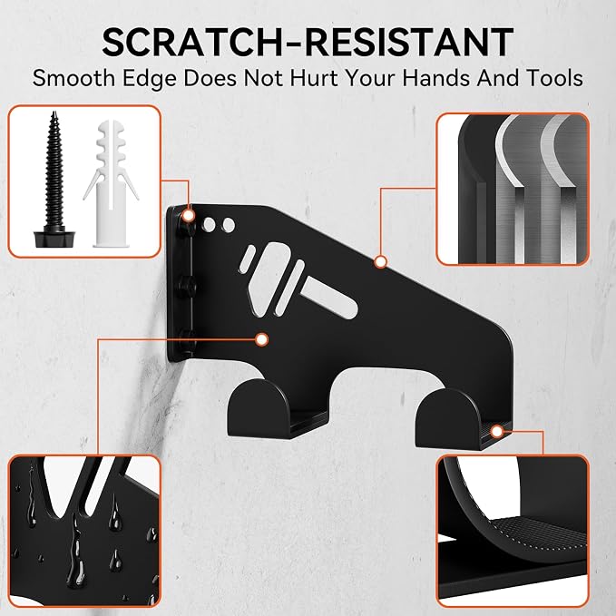 XZHXFX Chainsaw Hanger Wall Mount - Heavy Duty Chainsaw Holder for Garage Organization, Storage Shed Organizer, Chainsaw Rack with Protective Pad, Garage Tools, 2 Pack