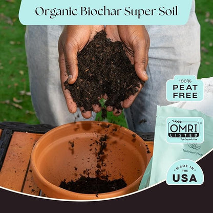 Rosy Soil Herb Mix, Organic Indoor and Outdoor Herb Potting Soil, 4 Quarts | Biochar, Worm Castings, Mycorrhizae Blend, Peat-Free, Fast Draining, for Basil, Cilantro, Lavender, Thyme, Mint, Rosemary