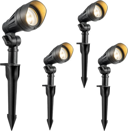 EDISHINE Low Voltage LED Landscape Lights with 35° Beam Angle, 3.2W 240LM 3000K Outdoor Landscape Lighting, CRI 80, Waterproof SpotLights for Trees, House, Yard, Garden, ETL Listed, 4 Pack