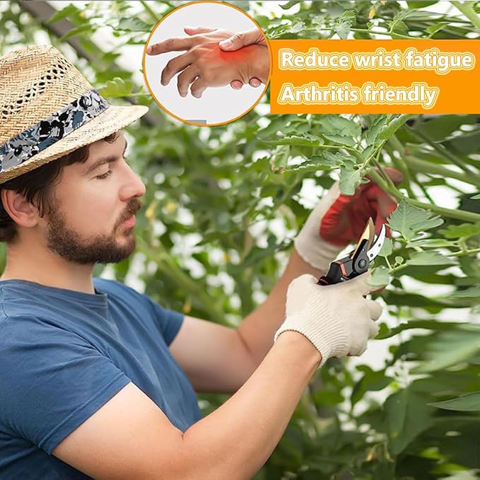 Ultra Sharp Titanium Steel Pruning Shears, Cuts 3X Easier, Rust-Resistant, Effortlessly 1-Inch Cut Capacity Garden Scissors, Ergonomic Handle