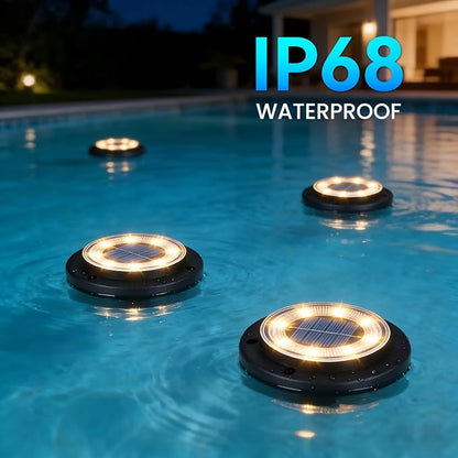 Flacchi Solar Lights Outdoor Waterproof - 2-in-1 Solar Powered Ground Lights Outdoor Solar Disk Light Landscape Light for Deck Step Patio Yard Pathway Walkway Driveway Garden (Warm White, 8 Pack)