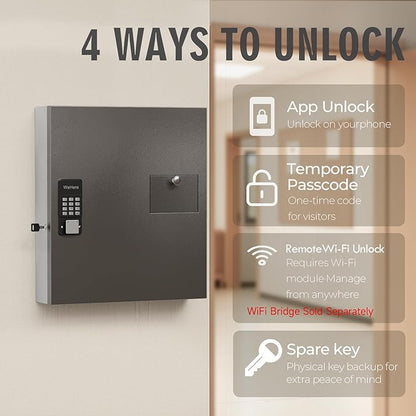 WeHere 56 Keys Lock Box, Key Management Cabinet Key with Drop Slot, APP Bluetooth, Digital Keypad, & WiFi Unlock, Access Log Tracking, Key Return Box for Hotel, Car Dealerships, Office, School