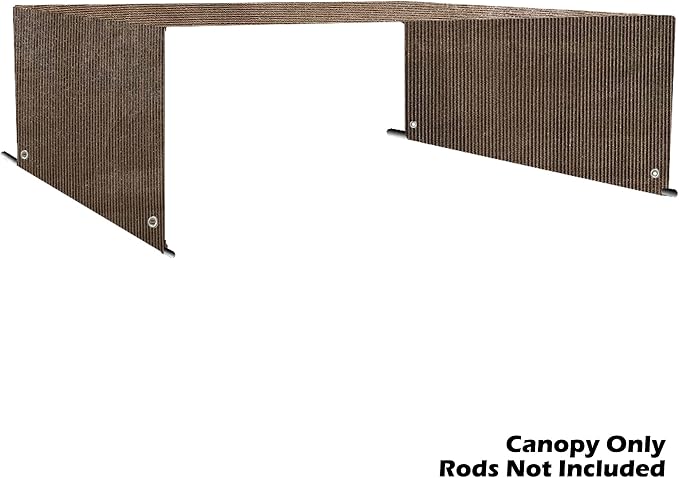 Universal Pergola Replacement Canopy Shade Cover with Breathable HDPE Fabric & Rod Pockets for 10 x 10 FT Pergola, Canopy Size: 192'' L x 106'' W (Mocha Brown)