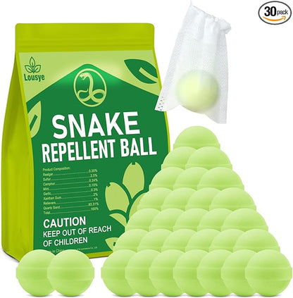 30 Pack Snake Repellent for Yard Powerful,Snake Away Repellent Outdoors, Moth Balls for Snakes, Pet Safe Snake be Gone for Lawn Garden Fishing Home to Repels Snakes and Other Pests (Mint)