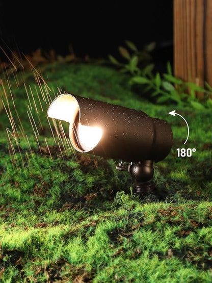 LEONLITE 5CCT Low Voltage LED Landscape Spotlight, 7W LED Spot Lights Outdoor for Garden Yard, Adjustable Beam Angle, 12-24V AC/DC, Aluminum, IP65 Waterproof, CRI90, ETL, Oil Rubbed Bronze, Pack of 4