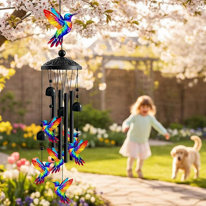 Wind Chimes for Outside, Deep Tone Memorial Windchimes for Patio Porch Balcony Garden Decor, Hummingbird Wind Chimes Housewarming Birthday Gifts for Women Grandma Sister Mother’s Day