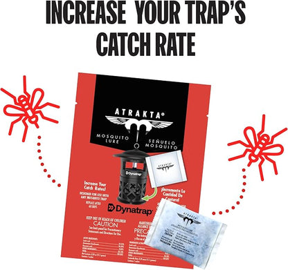 DynaTrap DT1130-GRSR Mosquito & Flying Insect Outdoor Trap and Killer + DynaTrap 100611 Atrakta Lure Sachet, Lasts 60 Days, Mosquito Attractant