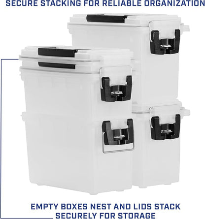 Sheffield Ammo Box Made in USA, Stackable Lockable Ammo Storage Box, Frost | 2 Pack Lockable Storage Box, Water and Dust Resistant Dry Box, Secures Hunting Gear, Gun Accessories, Supplies, and Bullets