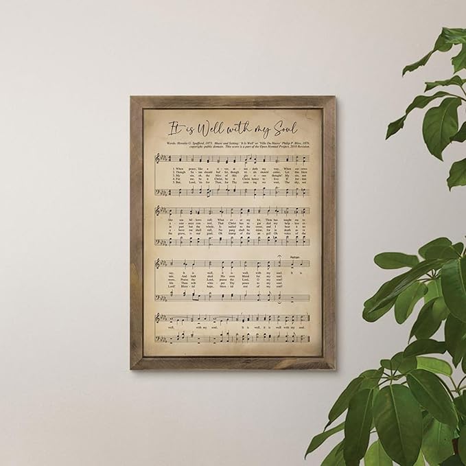 P. Graham Dunn Well My Soul Sheet Music Brown 17 x 13 Pine Wood Framed Art Sign