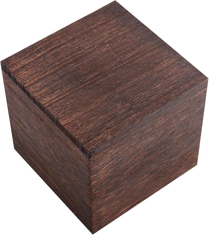 HAKZEON 4 Pack Wooden Planter Box, 4 Inch Square Wood Vase Flower Pots Rustic Cube Planter Box for Wedding Garden Windowsill Home Decor