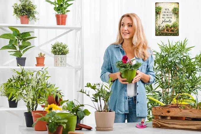 Gardening Gifts YES. LREALLY DO NEED ALL THESE planty Vintage Garden Signs for Home Garden Greenhouse Living Room Bedroom Yard Backyard Outdoor Decor 8X12 Inch