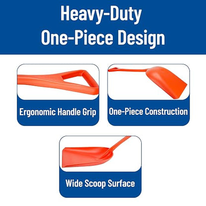 SPARTA Polypropylene Sanitary Shovel, One-Piece Food Handling Scoop, Commercial Kitchen and Bulk Ingredient Transfer Tool, 13.75" x 16.5" Scoop, Orange (Pack of 3)