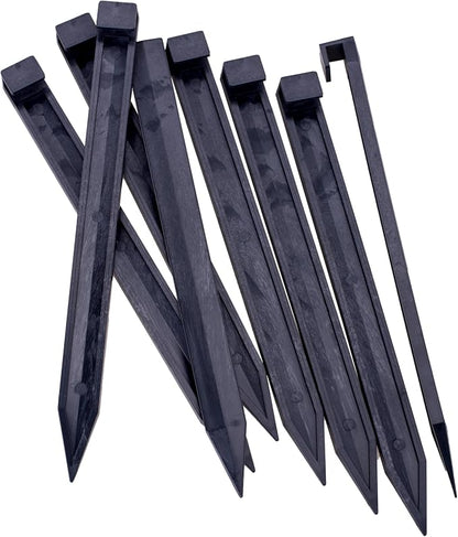 Landscape Edging Spikes, 30 Pcs 10 Inch Garden Spikes Anchoring Spikes for Paver Edging, Weed Barriers, Turf, Tent, Weed Barrier, Timber, Carpentry, Tent etc. (30, Black)