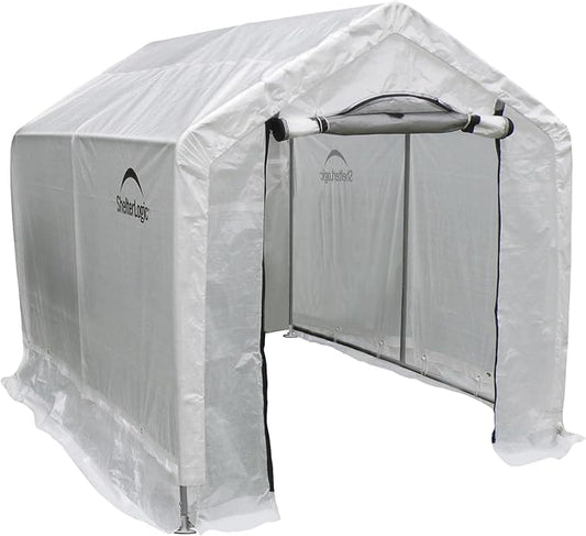 ShelterLogic 6' x 8' x 6.5' GrowIT Greenhouse Peak Roof Style Backyard Grow House with Integrated Shelving