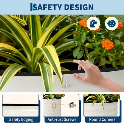Garvee 2 Pack 8x2x2ft Galvanized Raised Garden Bed Kit, Oval Metal Planter Boxes with Anti-Cut Safety Edges, Rust-Resistant Deep Root Planters for Outdoor Vegetables, Flowers, Herbs, Green