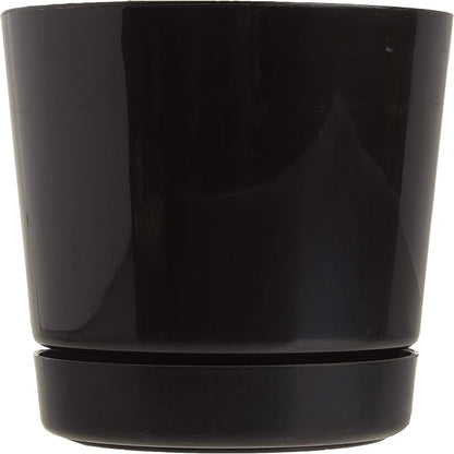 Novelty Majestic Full Depth Round Cylinder Pot, Glossy Black, 6-Inch (10068) (Pack of 3)
