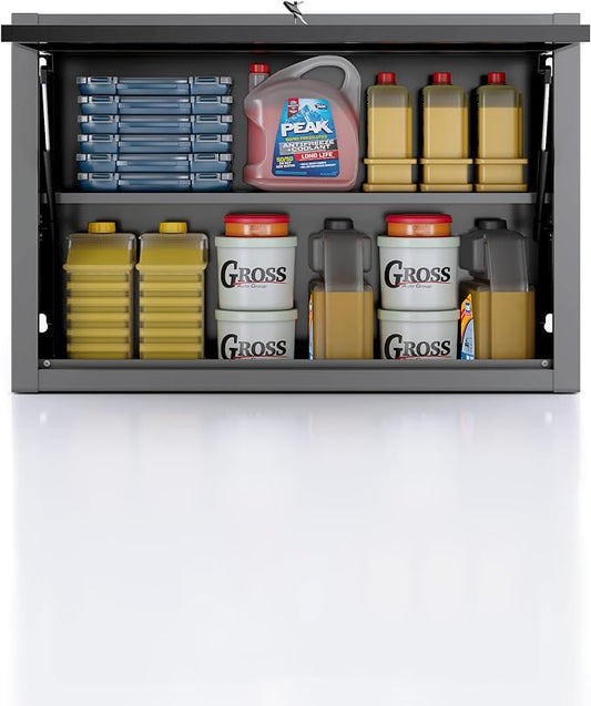 Wall Mounted Cabinet with Removable Shelf,2 Layers Hanging Cabinet,Storage Organizer for Garage Warehouse