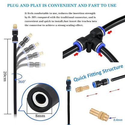 Update Drip Irrigation Kit, 98FT Automatic Watering System with 25 Replaceable 360° Bendable Sprayers, Atomizing Copper Nozzles for Garden, Plant, Lawn, Patio and Yard.(25)